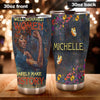 Camellia Personalized Black Woman History Stainless Steel Tumbler - Double-Walled Insulation Vacumm Flask - Gift For Black Queen, International Women's Day, Hippie Girls