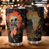 Camellia Personalized Black Women Roots Stainless Steel Tumbler - Double-Walled Insulation Vacumm Flask - Gift For Black Queen, International Women's Day, Hippie Girls