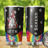 Camellia Personalized Gnome Let It Be Hippie Stainless Steel Tumbler-Double-Walled Insulation Travel Cup With Lid