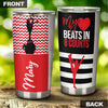 Camellia Personalized Cheerleader My Heart Beats In 8 Counts Stainless Steel Tumbler - Customized Double-Walled Insulation Travel Thermal Cup With Lid