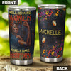 Camellia Personalized Black Woman History Stainless Steel Tumbler - Double-Walled Insulation Vacumm Flask - Gift For Black Queen, International Women's Day, Hippie Girls