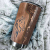 Camellia Personalized Horse Lover Leather Style Stainless Steel Tumbler - Double-Walled Insulation Vacumm Flask - Gift For Horse Lovers, Cowgirls, Cowboys, Perfect Christmas, Thanksgiving Gift