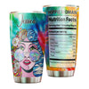 Camellia Personalized Hippie Woman Nutrition Facts Stainless Steel Tumbler- Sweat-Proof Double Wall Travel Cup With Lid Gift For Hippie Woman