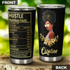 Camellia Personalized Black Women Hustle Stainless Steel Tumbler - Double-Walled Insulation Vacumm Flask - Gift For Black Queen, International Women's Day, Hippie Girls