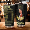 Camellia Personalized Black Women Hustle Stainless Steel Tumbler - Double-Walled Insulation Vacumm Flask - Gift For Black Queen, International Women's Day, Hippie Girls