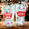 Camellia Personalized 3D Teachers Of 2020 Stainless Steel Tumbler - Customized Double-Walled Insulation Back To School Thermal Cup With Lid