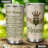 Camellia Personalized Irish Blessing May God Fill Your Heart With Gladness To Cheer You Stainless Steel Tumbler - Customized Double-Walled Insulation Travel Thermal Cup With Lidt Gift For Christian