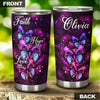 Camellia Personalized Butterfly Faith Hope Love Art Stainless Steel Tumbler - Double-Walled Insulation Vacumm Flask - For Thanksgiving, Memorial Day, Christians, Christmas Gift