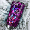 Camellia Personalized Butterfly Faith Hope Love Art Stainless Steel Tumbler - Double-Walled Insulation Vacumm Flask - For Thanksgiving, Memorial Day, Christians, Christmas Gift