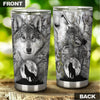 Camellia Persionalized 3D Dark Wolf Stainless Steel Tumbler - Customized Double - Walled Insulation Travel Thermal Cup With Lid Gift For Wolf Lover