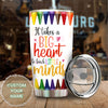 Camellia Persionalized Teacher It Takes A Big Heart To Teach Little Minds Stainless Steel Tumbler - Customized Double - Walled Insulation Travel Thermal Cup With Lid Gift For Teacher