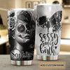 Camellia Persionalized Tattoo Girl Sassy Since Birth Stainless Steel Tumbler - Customized Double - Walled Insulation Travel Thermal Cup With Lid Gift For Tattoo Lover
