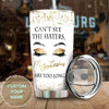 Camellia Personalized Can't See The Haters My Lashes Are Too Long Stainless Steel Tumbler-Double-Walled Insulation Travel Cup With Lid Gift For Make Up Artist