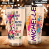 Camellia Persionalized LGBT Lion I Am Brave I Am Bruised  I Am Who I Am Meant To Be  This Is Me Stainless Steel Tumbler - Customized Double - Walled Insulation Travel Thermal Cup With Lid
