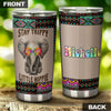 Camellia Personalized Baby Elephant Stay Trippy Little Hippie Stainless Steel Tumbler-Double-Walled Travel Therma Cup With Lid