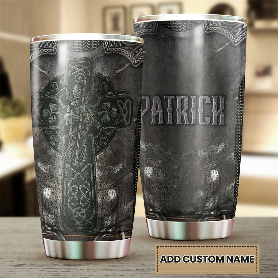 Camellia Personalized Irish Armor  Stainless Steel Tumbler - Customized Double-Walled Insulation Travel Thermal Cup With Lid