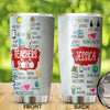 Camellia Personalized 3D Teachers Of 2020 Stainless Steel Tumbler - Customized Double-Walled Insulation Back To School Thermal Cup With Lid