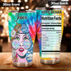 Camellia Personalized Hippie Woman Nutrition Facts Stainless Steel Tumbler- Sweat-Proof Double Wall Travel Cup With Lid Gift For Hippie Woman