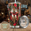 Camellia Personalized Christmas Begins With Christ Stainless Steel Tumbler - Customized Double-Walled Insulation Travel Thermal Cup With Lid Gift For Christian