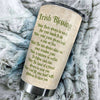 Camellia Personalized Irish Blessing May God Fill Your Heart With Gladness To Cheer You Stainless Steel Tumbler - Customized Double-Walled Insulation Travel Thermal Cup With Lidt Gift For Christian