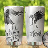 Camellia Personalized 3D Dark Eagles Stainless Steel Tumbler - Customized Double-Walled Insulation Travel Thermal Cup With Lid