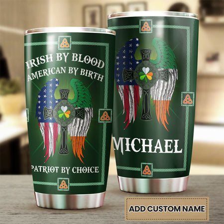 Camellia Persionalized Irish By Blood American By Birth Patriot By Choice Stainless Steel Tumbler - Customized Double - Walled Insulation Travel Thermal Cup With Lid