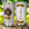 Camellia Personalized Black Women Faith Stainless Steel Tumbler - Double-Walled Insulation Vacumm Flask - Gift For Black Queen, International Women's Day, Hippie Girls 04