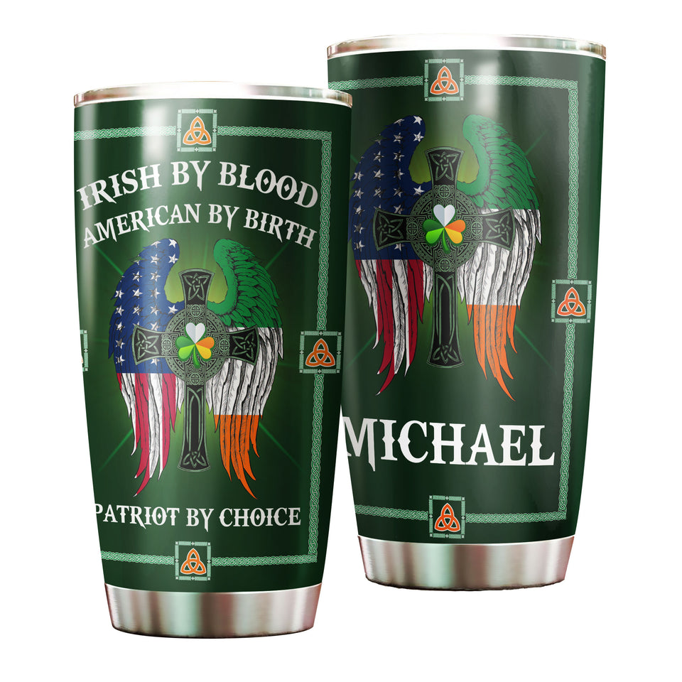 Camellia Persionalized Irish By Blood American By Birth Patriot By Choice Stainless Steel Tumbler - Customized Double - Walled Insulation Travel Thermal Cup With Lid