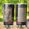 Camellia Personalized Baby Elephant Stay Trippy Little Hippie Stainless Steel Tumbler-Double-Walled Travel Therma Cup With Lid