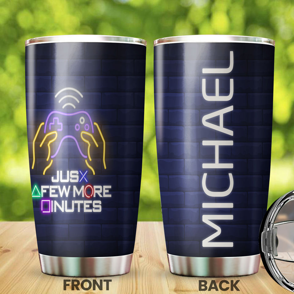 Camellia Personalized Play Game Just For Few Minutes Stainless Steel Tumbler-Thermal Flask Travel Therma Cup With Lid Gift For Game Player