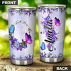 Camellia Personalized Butterfly Faith Flowers Stainless Steel Tumbler - Double-Walled Insulation Vacumm Flask - For Thanksgiving, Memorial Day, Christians, Christmas Gift