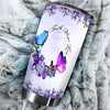 Camellia Personalized Butterfly Faith Flowers Stainless Steel Tumbler - Double-Walled Insulation Vacumm Flask - For Thanksgiving, Memorial Day, Christians, Christmas Gift