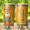 Camellia Personalized Hippie Van Let's Wander Where The Wifi Is Weak Stainless Steel Tumbler- Sweat-Proof Double Wall Travel Cup With Lid
