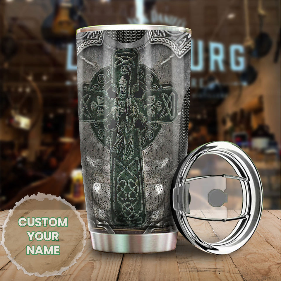 Camellia Personalized Irish Armor  Stainless Steel Tumbler - Customized Double-Walled Insulation Travel Thermal Cup With Lid