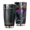 Camellia Personalized Butterfly Faith Cross Bible Emergency Numbers Stainless Steel Tumbler - Double-Walled Insulation Vacumm Flask - For Thanksgiving, Memorial Day, Christians, Christmas Gift