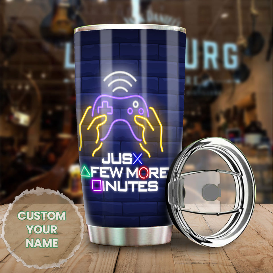 Camellia Personalized Play Game Just For Few Minutes Stainless Steel Tumbler-Thermal Flask Travel Therma Cup With Lid Gift For Game Player