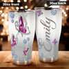 Camellia Personalized Butterfly Jewelry Style  Pink Stainless Steel Tumbler - Double-Walled Insulation Vacumm Flask - For Thanksgiving, Memorial Day, Christians, Christmas Gift