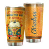 Camellia Personalized Hippie Van Let's Wander Where The Wifi Is Weak Stainless Steel Tumbler- Sweat-Proof Double Wall Travel Cup With Lid