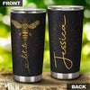 Camellia Personalized Let It Bee Stainless Steel Tumbler- Sweat-Proof Travel Therma Cup With Lid