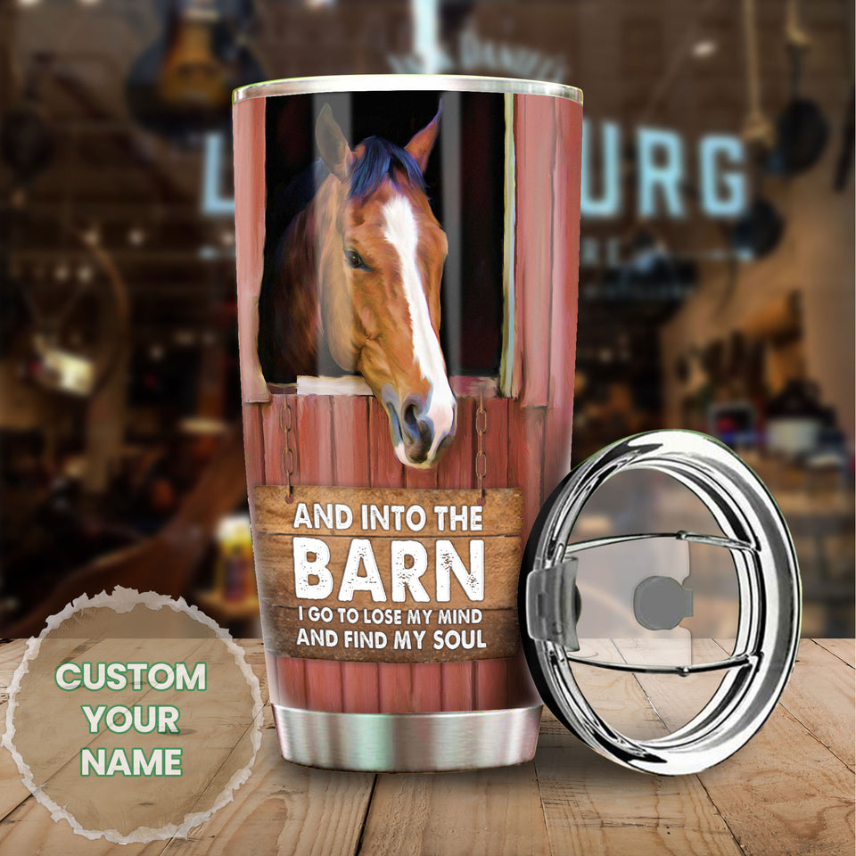 Camellia Personalized Horse Find My Soul Stainless Steel Tumbler - Double-Walled Insulation Vacumm Flask - Gift For Horse Lovers, Cowgirls, Cowboys, Perfect Christmas, Thanksgiving Gift 02