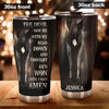 Camellia Personalized Horse The Devil Saw Me With My Head Down Stainless Steel Tumbler - Double-Walled Insulation Vacumm Flask - Gift For Horse Lovers, Cowgirls, Cowboys, Perfect Christmas Gift