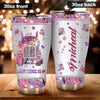 Camellia Personalized Lady Trucker Pink Stainless Steel Tumbler-Double-Walled Insulation Travel Cup With Lid Gift For Lady