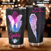 Camellia Personalized Butterfly Daddy And Daughter Stainless Steel Tumbler - Double-Walled Insulation Vacumm Flask - For Thanksgiving, Memorial Day, Christians, Christmas Gift