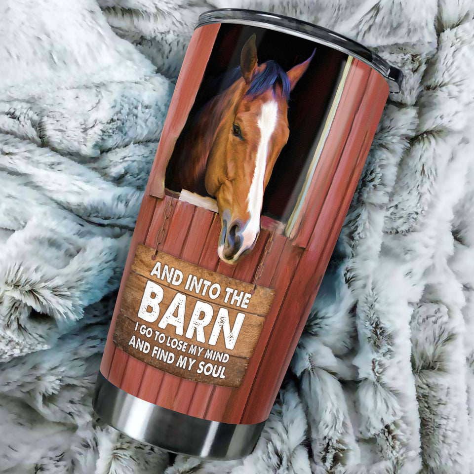 Camellia Personalized Horse Find My Soul Stainless Steel Tumbler - Double-Walled Insulation Vacumm Flask - Gift For Horse Lovers, Cowgirls, Cowboys, Perfect Christmas, Thanksgiving Gift 02