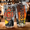 Camellia Personalized 3D Colorful Firefighter Dept Stainless Steel Tumbler - Customized Double-Walled Insulation Thermal Cup With Lid Gift For Fireman