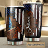 Camellia Personalized American Flag Hummingbird Stainless Steel Tumbler - Double-Walled Insulation Vacumm Flask - Gift For Christmas, Birthday