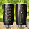 Camellia Personalized Horse The Devil Saw Me With My Head Down Stainless Steel Tumbler - Double-Walled Insulation Vacumm Flask - Gift For Horse Lovers, Cowgirls, Cowboys, Perfect Christmas Gift