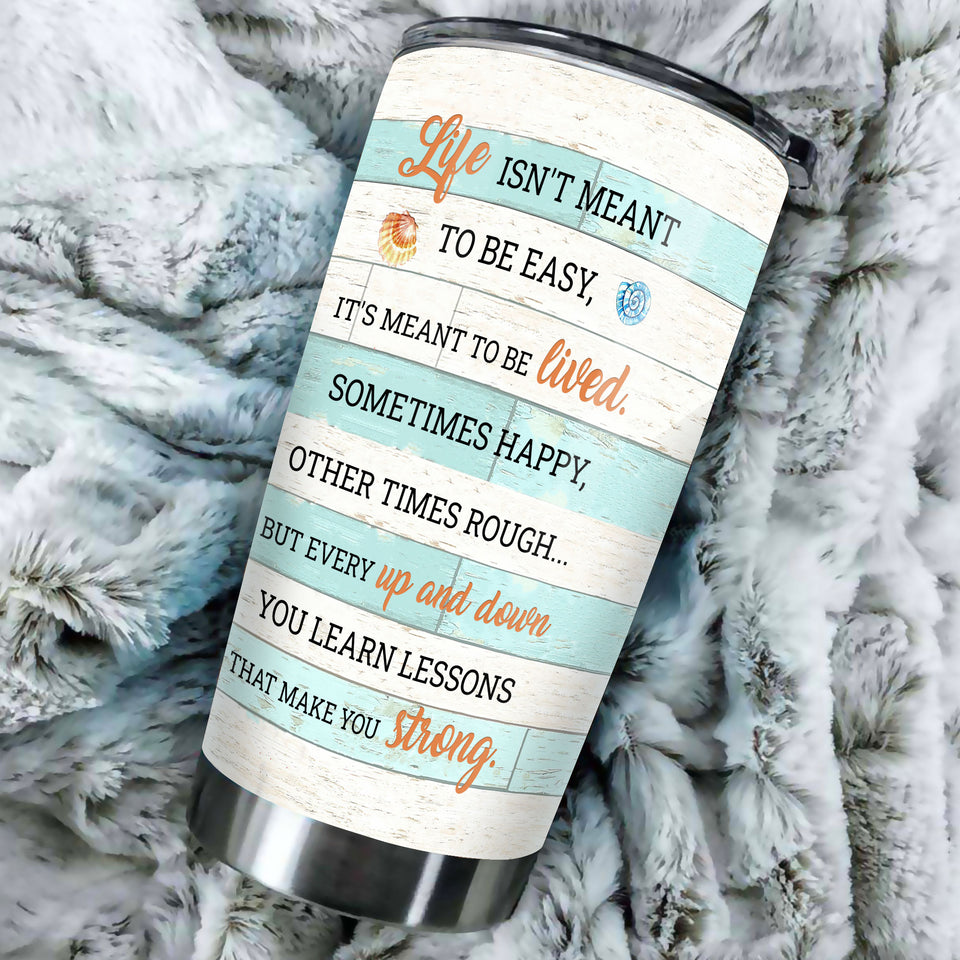 Camellia Personalized 3D Dolphin Life Is Not Meant To Be Easy You Learn Lessons That Make You Strong Stainless Steel Tumbler - Customized Double-Walled Insulation Travel Thermal Cup With Lid