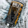 Camellia Personalized Sunflowers Bible Emergency Numbers Stainless Steel Tumbler - Customized Double-Walled Insulation Travel Thermal Cup With Lid
