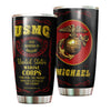 Camellia Personalized United States Marine Corps Stainless Steel Tumbler-Sweat-Proof Double Wall Travel Cup With Lid 02